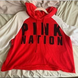 PINK  cropped hoodie